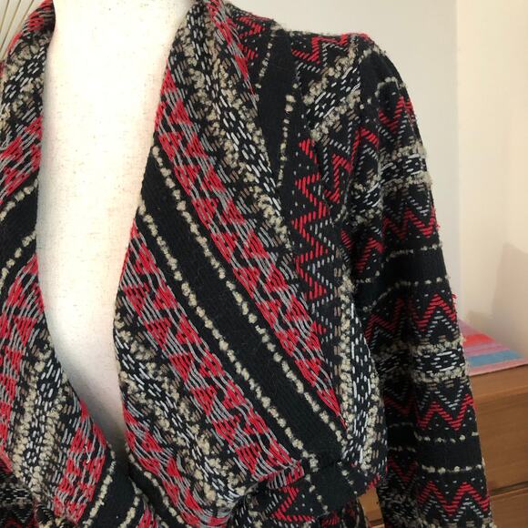 Jack by BB Dakota Open Front Wool Blend Knit Cardigan S Aztec Southwestern Boho - Picture 2 of 13